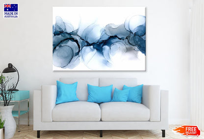 Blue Ink Abstract Abstract Fluid Design Print 100% Australian Made