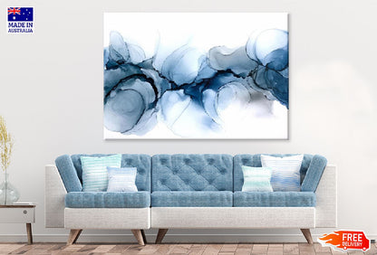 Blue Ink Abstract Abstract Fluid Design Print 100% Australian Made