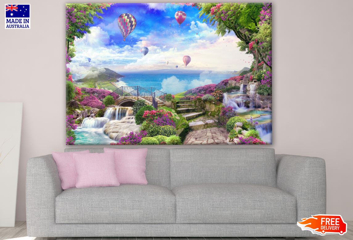 Nature Landscape & Hot Air Balloons Print 100% Australian Made