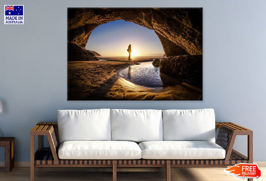 Beach View From Cave Sunset Photograph Print 100% Australian Made