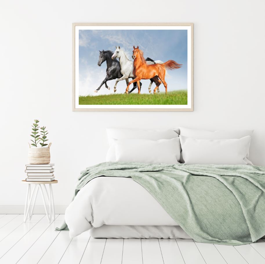 Running Horses Photograph Home Decor Premium Quality Poster Print Choose Your Sizes