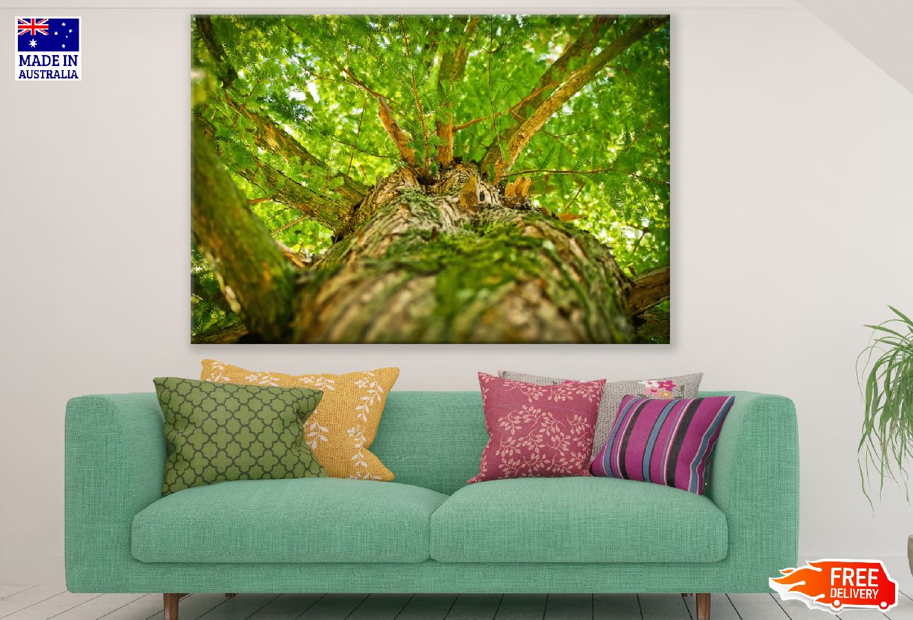 Moss on Tree Bark Closeup Photograph Print 100% Australian Made