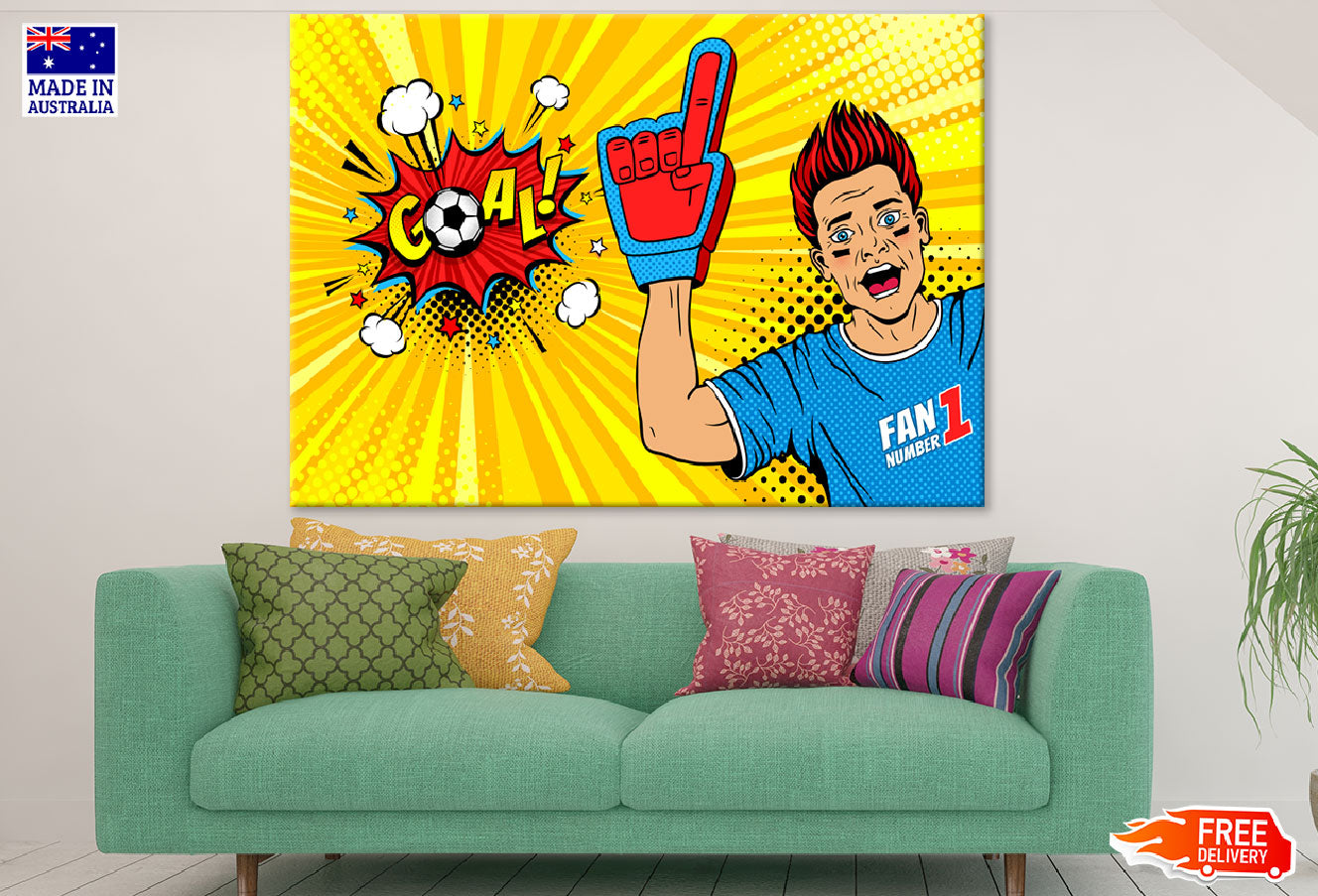 Goal Quote & Sports Fan Illustration Print 100% Australian Made