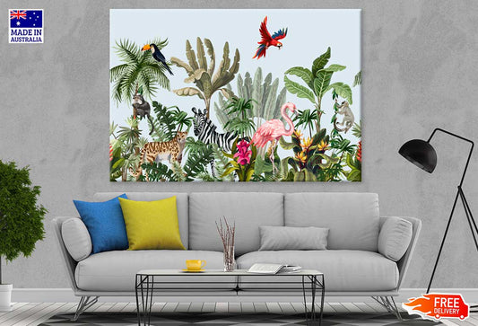 Animals Birds on Forest Art Print 100% Australian Made