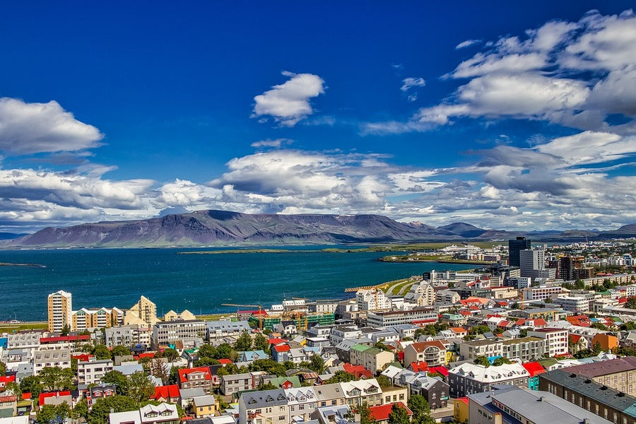 Reykjavik, Iceland & Mountains Photograph Print 100% Australian Made