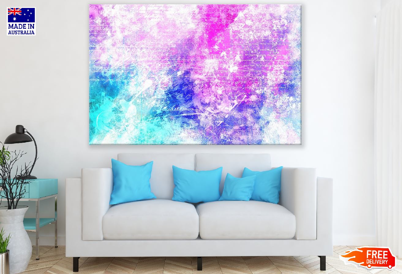 Blue & pink Abstract Design Print 100% Australian Made