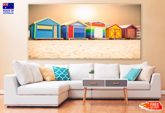 Colourful Beach Houses In a Row Photograph Print 100% Australian Made