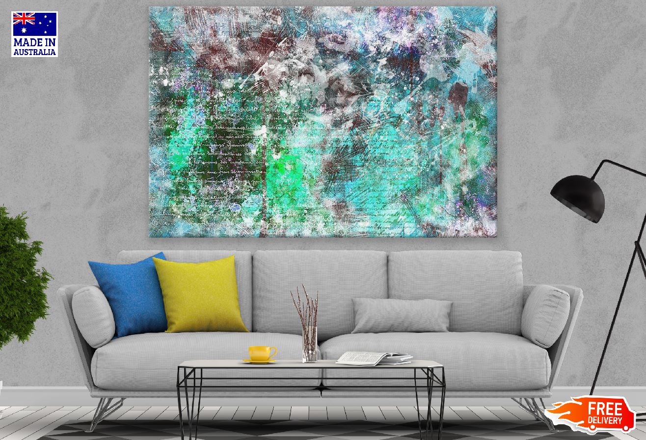 Grey & Greeen Abstract Design Print 100% Australian Made