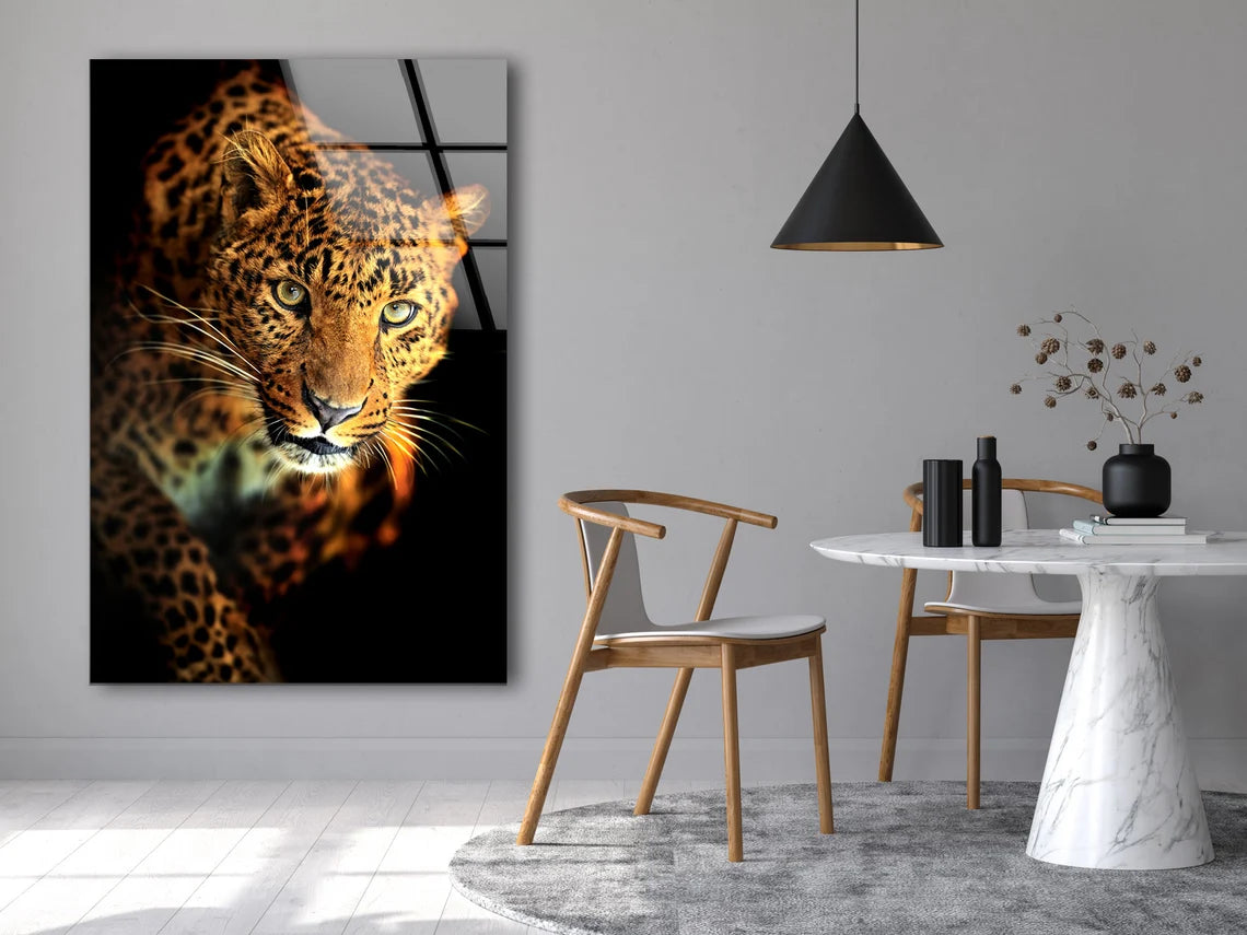 Leopard Closeup Photograph Acrylic Glass Print Tempered Glass Wall Art 100% Made in Australia Ready to Hang