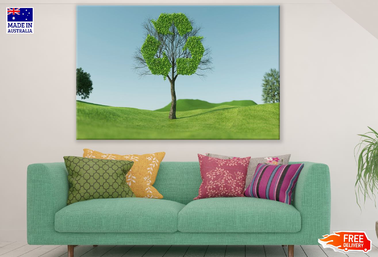 Recycling Style Leaves Tree View Print 100% Australian Made