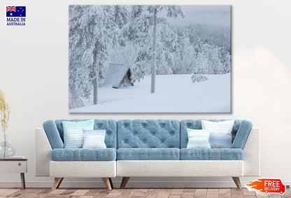 Snow Covered Forest & House Photograph Print 100% Australian Made