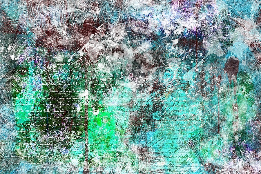 Grey & Greeen Abstract Design Print 100% Australian Made