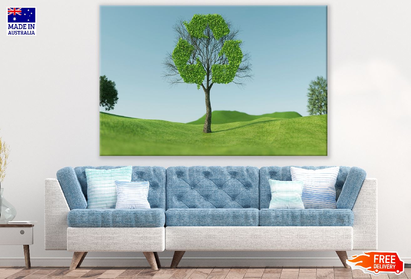 Recycling Style Leaves Tree View Print 100% Australian Made