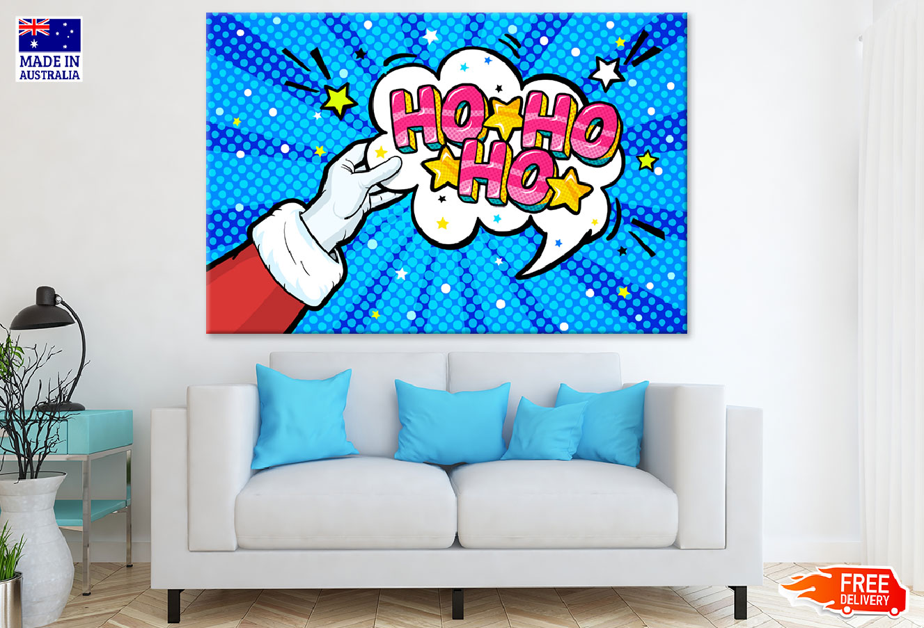HO HO HO Quote Illustration Print 100% Australian Made