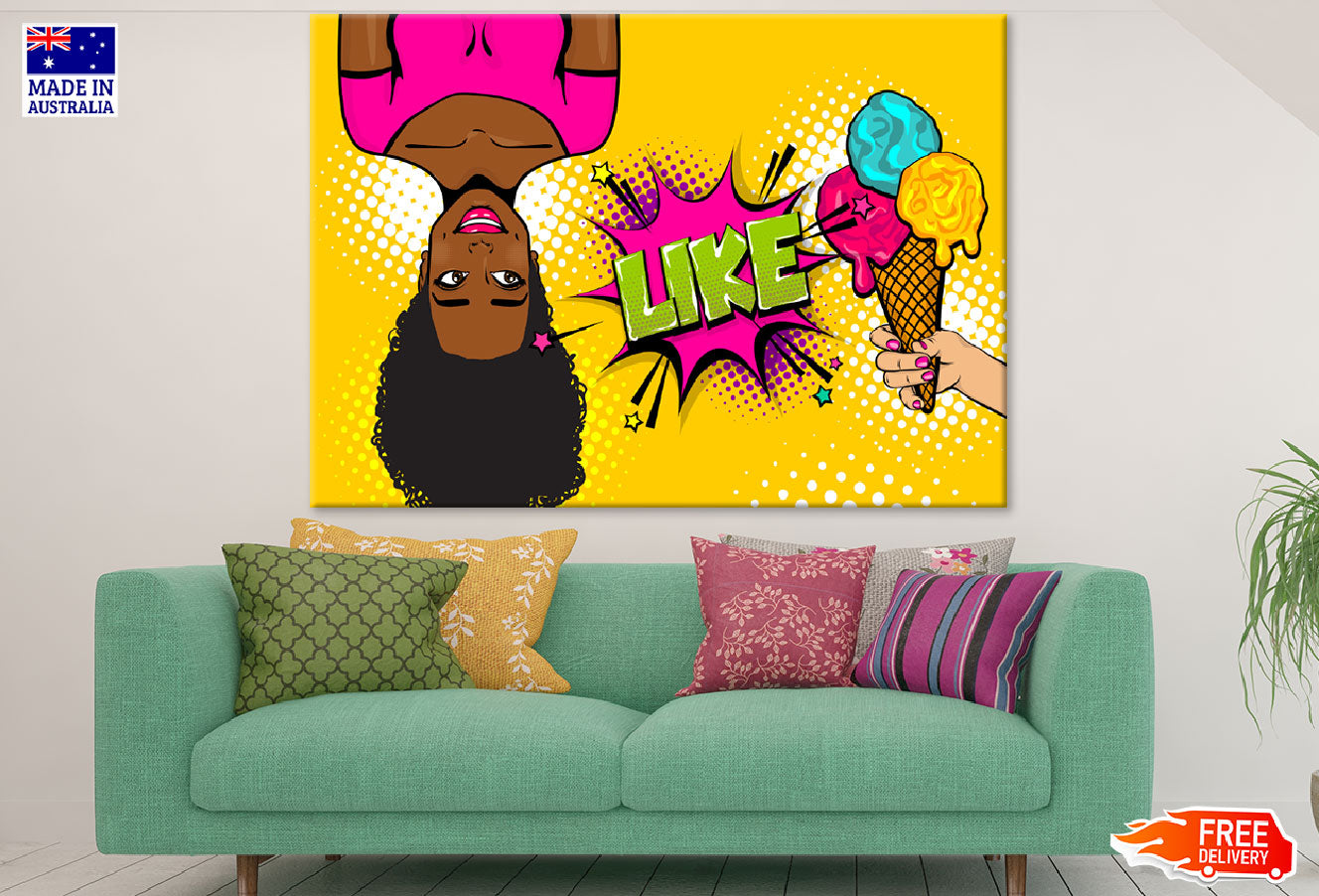 Like Quote With Ice Cream & African Girl Illustration Print 100% Australian Made