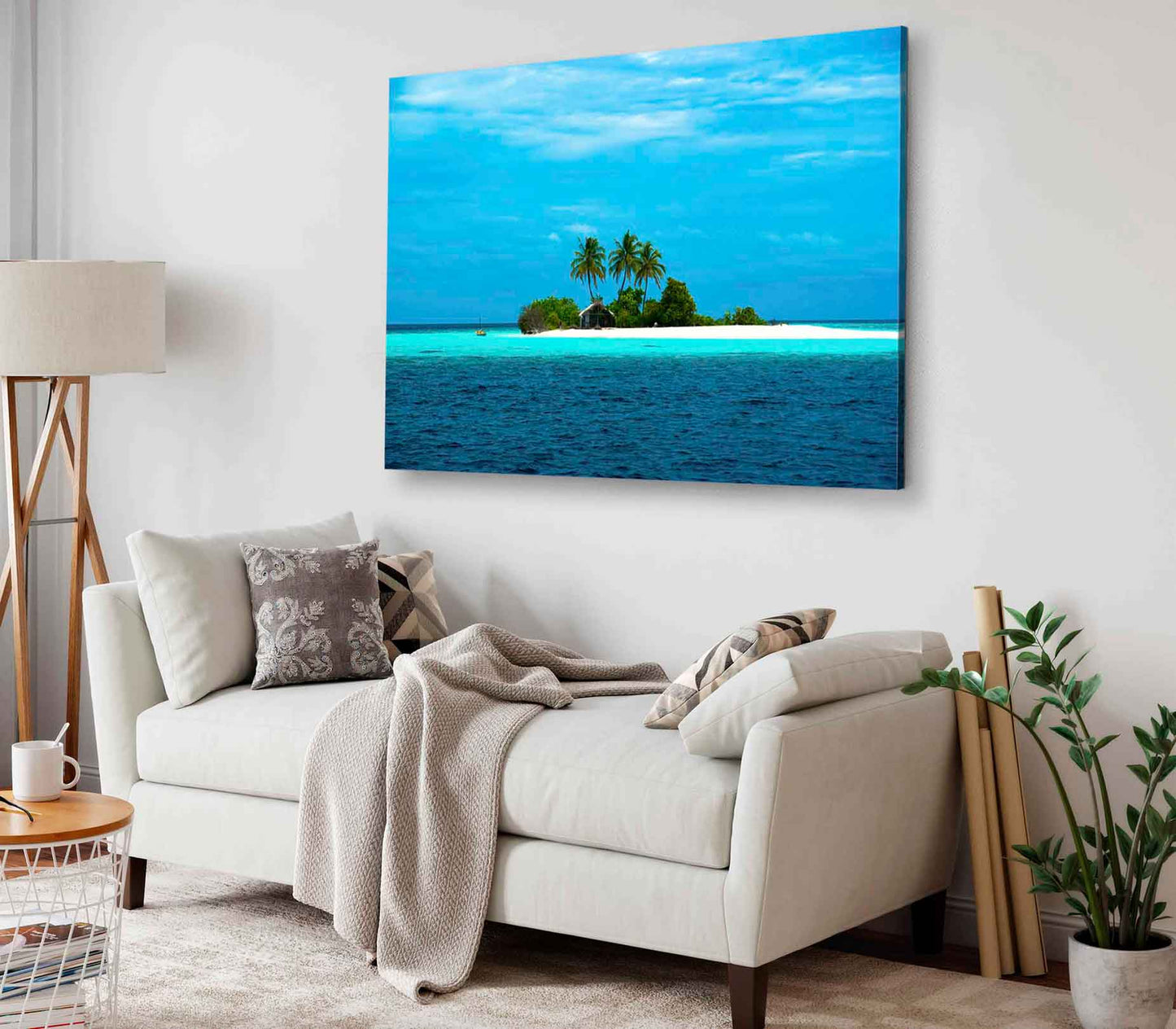 Bella Home Maldivian Small Desert Islands Print Canvas Ready to hang