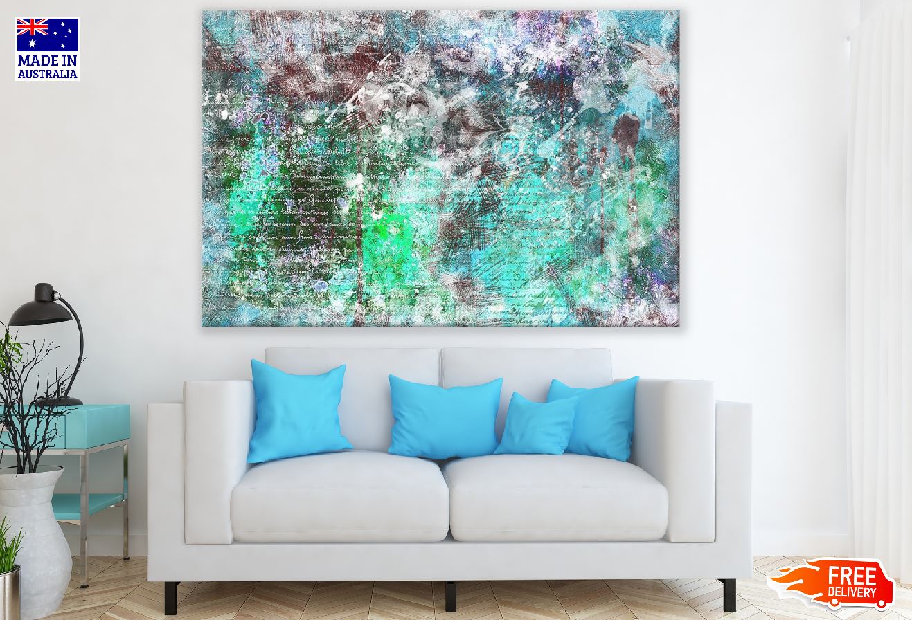 Grey & Greeen Abstract Design Print 100% Australian Made