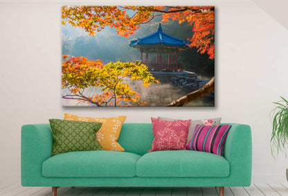 Bella Home Autumn Tree With Lake Print Canvas Ready to hang