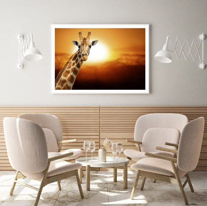 Giraffe Face Portrait Photograph Home Decor Premium Quality Poster Print Choose Your Sizes