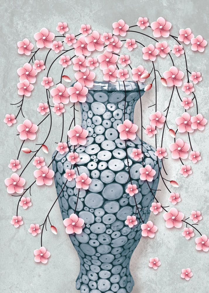 Pink Flower Vase 3D Design Home Decor Premium Quality Poster Print Choose Your Sizes