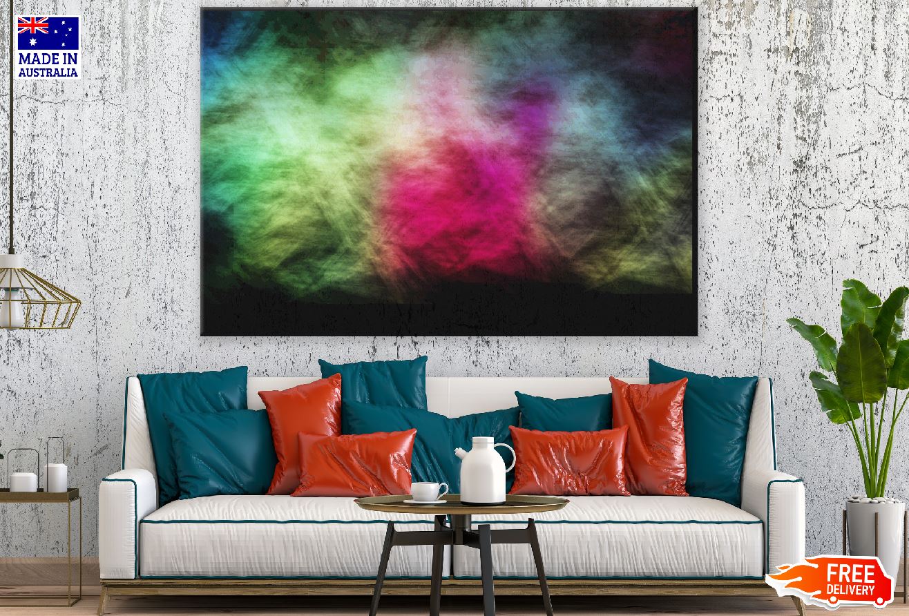 Green & Pink Smoke Abstract Design Print 100% Australian Made