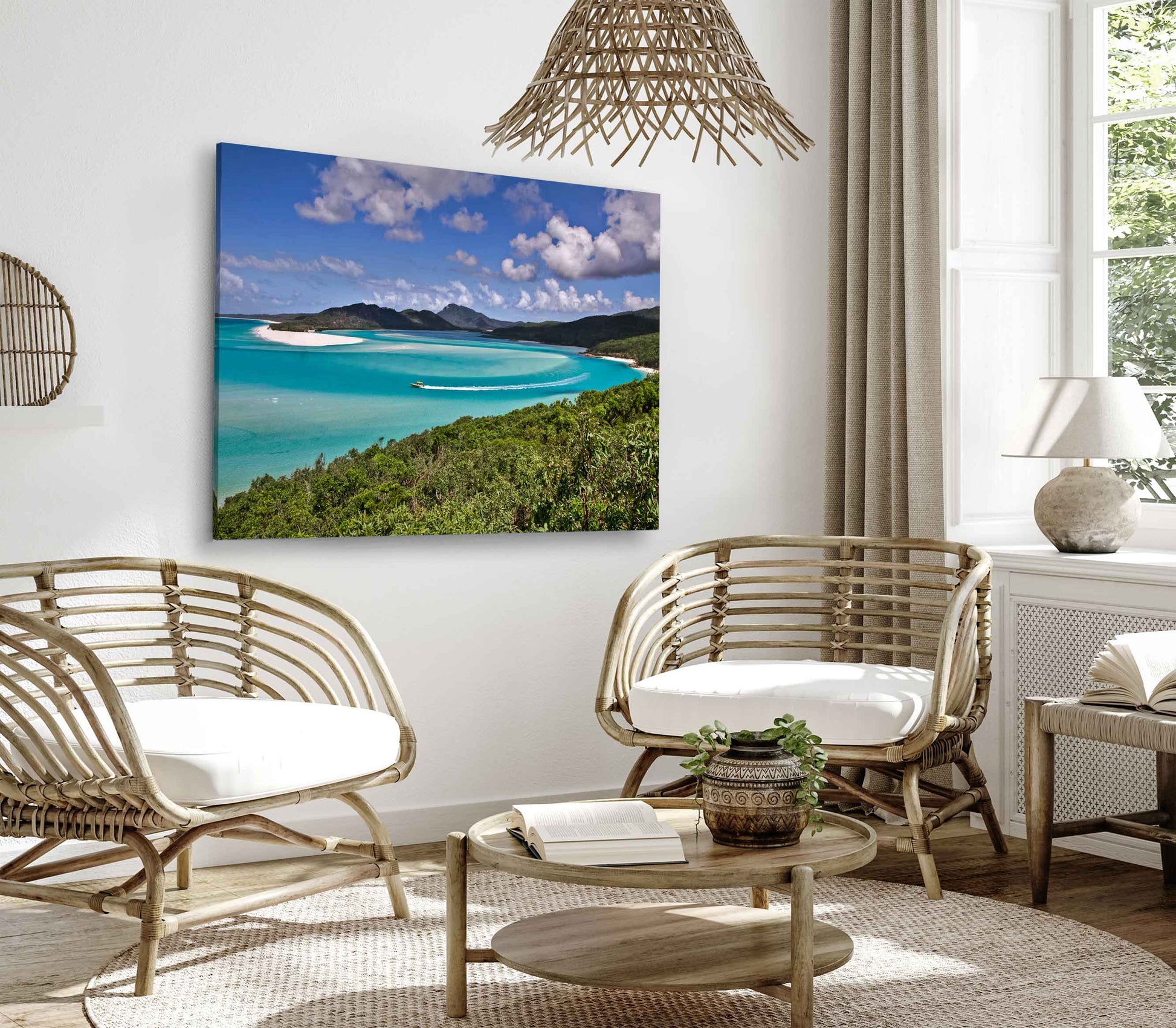 Bella Home Sky View With Beautiful Ocean Print Canvas Ready to hang