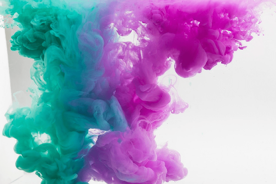 Green Blue & Pink Smoke Abstract Design Print 100% Australian Made