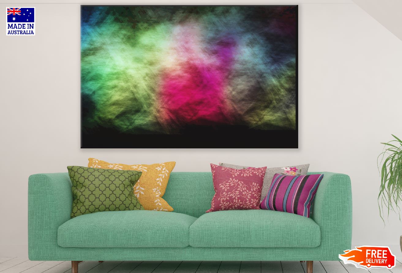 Green & Pink Smoke Abstract Design Print 100% Australian Made