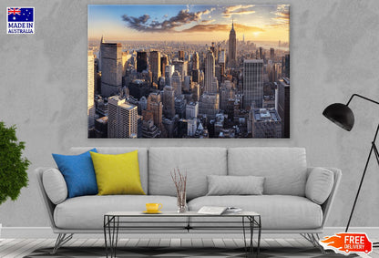 Manhattan New York City Sunset View Photograph Print 100% Australian Made