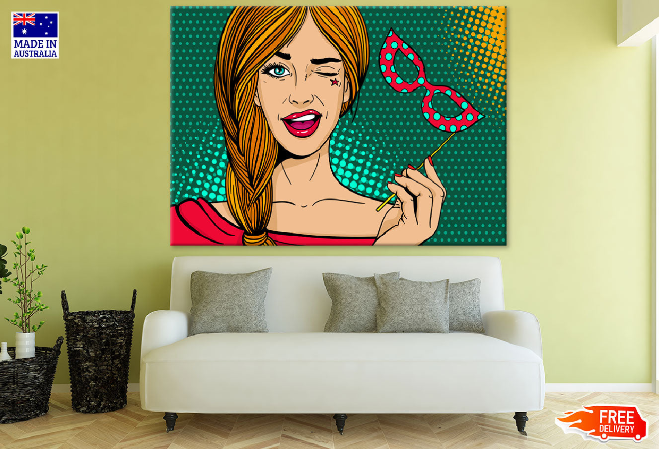 Girl With Eye Mask Illustration Print 100% Australian Made