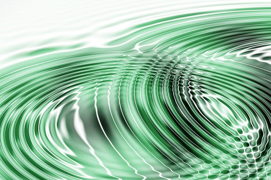Green & Black Waves Abstract Design Print 100% Australian Made