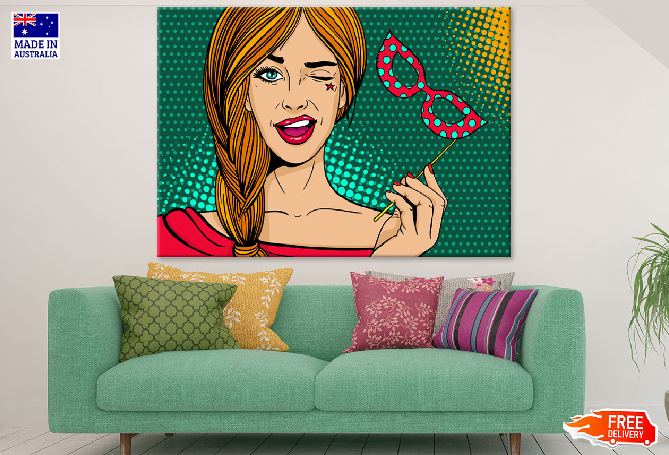 Girl With Eye Mask Illustration Print 100% Australian Made
