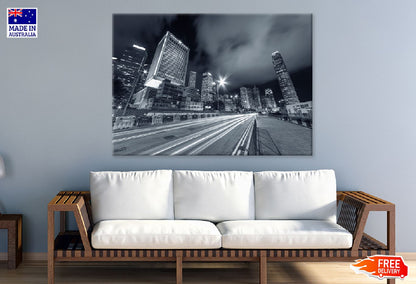 Hong Kong City Traffic B&W View Photograph Print 100% Australian Made