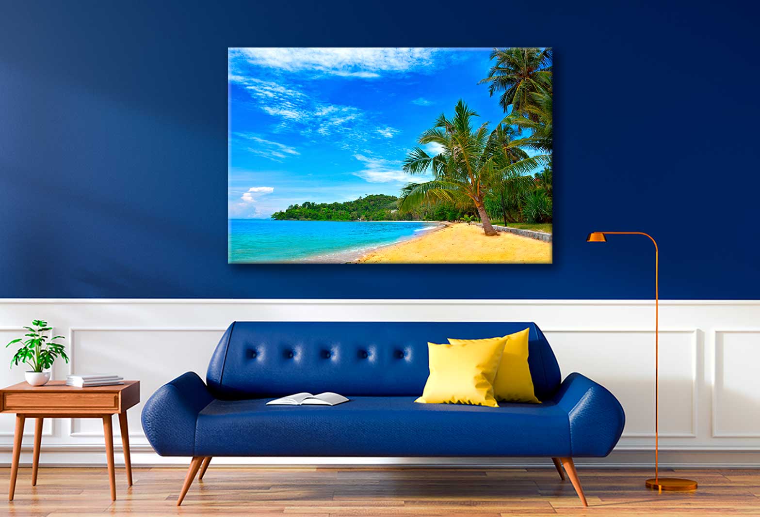 Bella Home Palm Trees On Luxury Exotic Beach Print Canvas Ready to hang