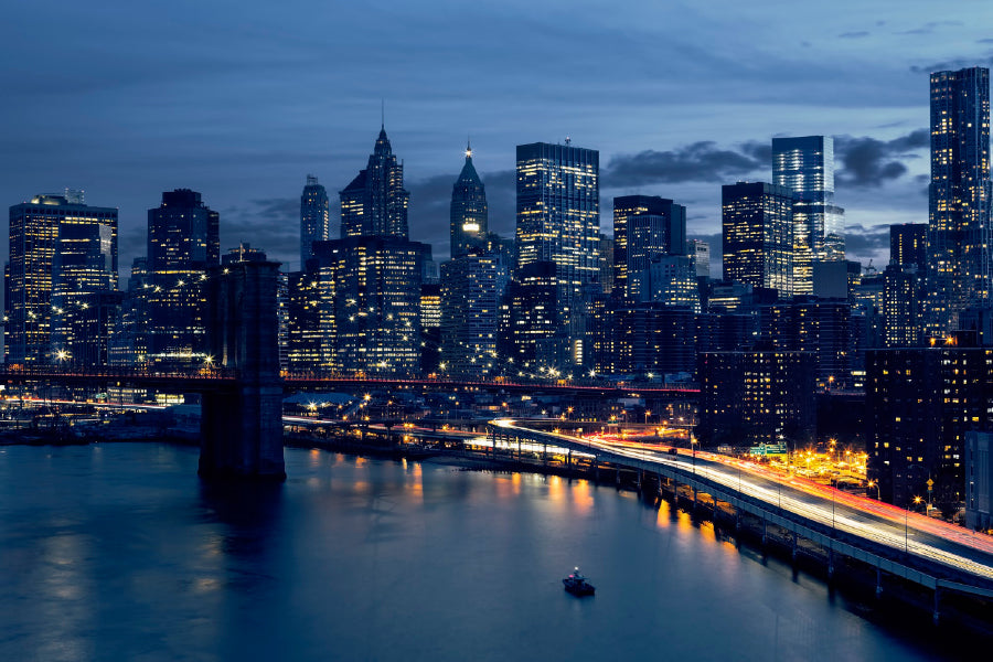 Skyline New York City Night View Photograph Print 100% Australian Made