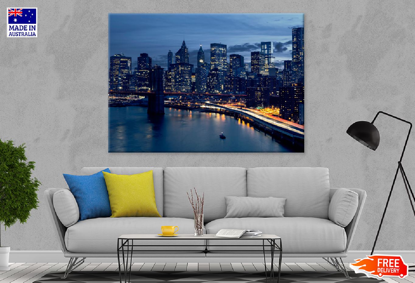 Skyline New York City Night View Photograph Print 100% Australian Made