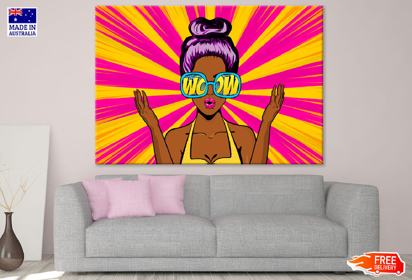 Black Fashion Girl With Glasses Illustration Print 100% Australian Made