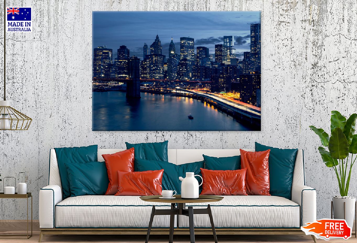 Skyline New York City Night View Photograph Print 100% Australian Made