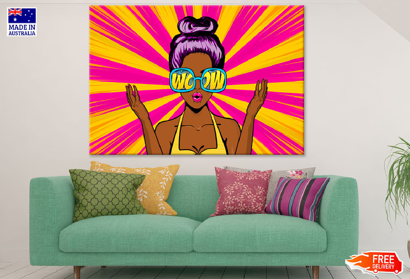 Black Fashion Girl With Glasses Illustration Print 100% Australian Made