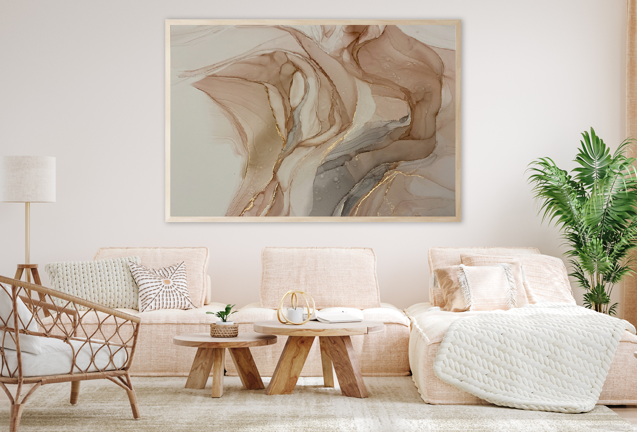 Brown Gray & Gold Abstract Design Home Decor Premium Quality Poster Print Choose Your Sizes