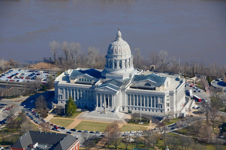 Jefferson City in Missouri Aerial View Photograph Print 100% Australian Made