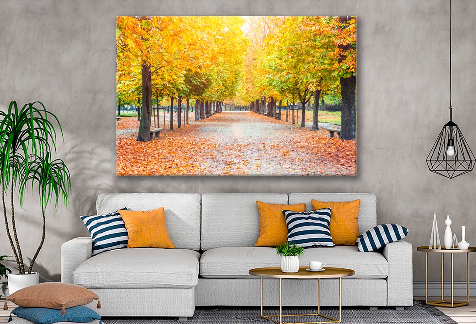 Bella Home Autumn Trees & Leaves Pathway Print Canvas Ready to hang