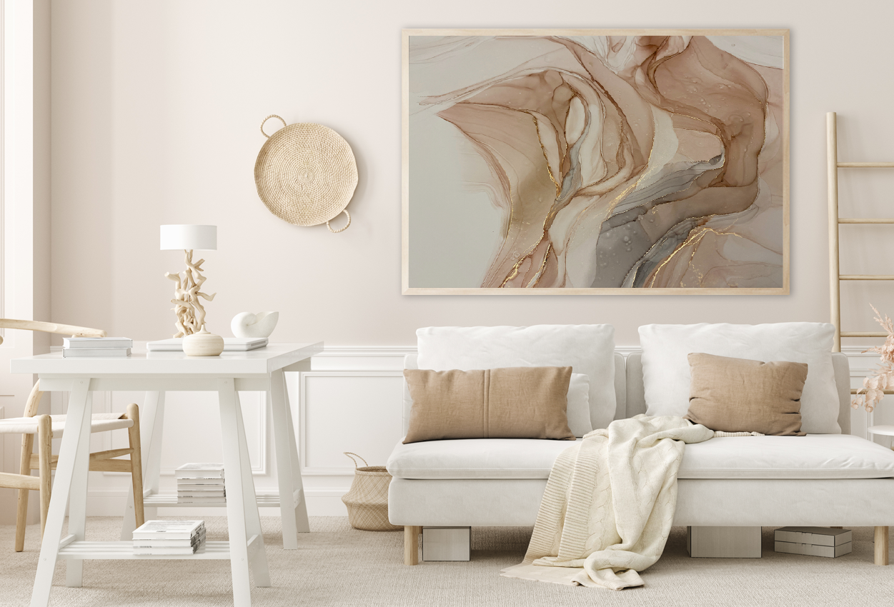 Brown Gray & Gold Abstract Design Home Decor Premium Quality Poster Print Choose Your Sizes
