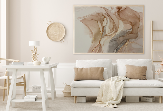 Brown Gray & Gold Abstract Design Home Decor Premium Quality Poster Print Choose Your Sizes
