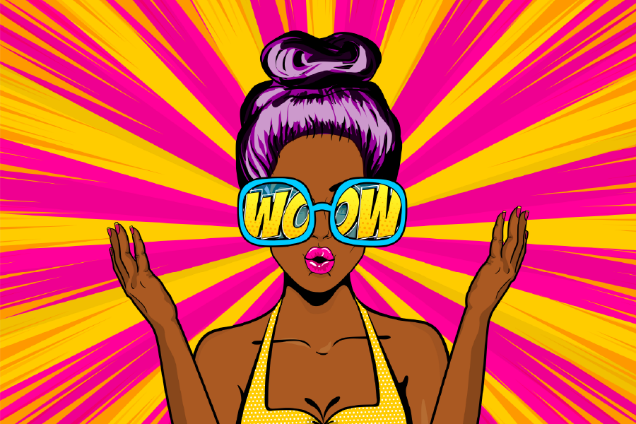 Black Fashion Girl With Glasses Illustration Print 100% Australian Made