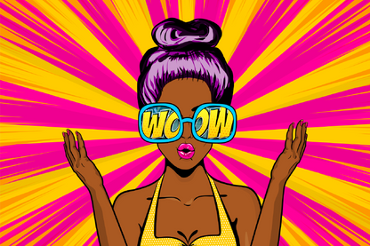 Black Fashion Girl With Glasses Illustration Print 100% Australian Made