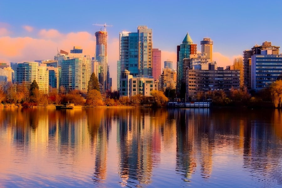 Vancouver City, Canada Sunset View Photograph Print 100% Australian Made