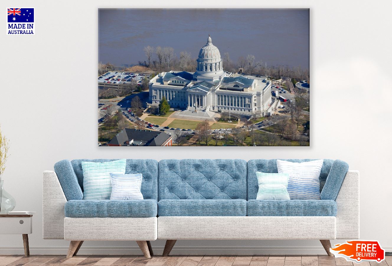 Jefferson City in Missouri Aerial View Photograph Print 100% Australian Made