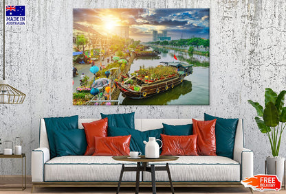 Boat on Canal Ho Chi Minh City Photograph Print 100% Australian Made