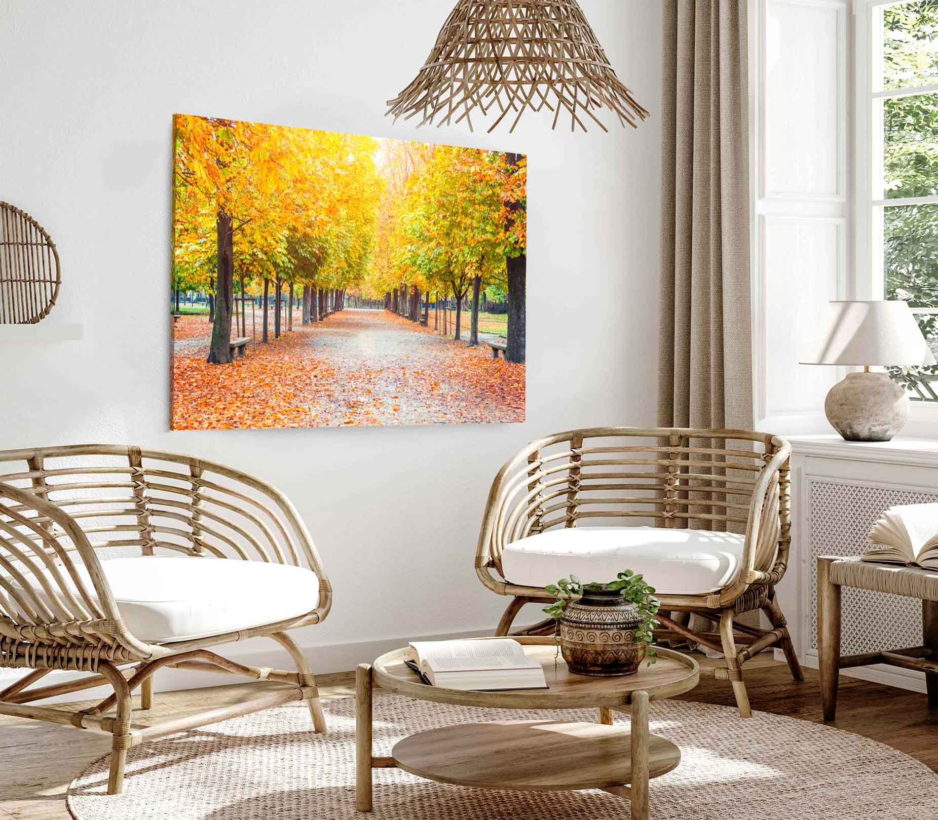 Bella Home Autumn Trees & Leaves Pathway Print Canvas Ready to hang